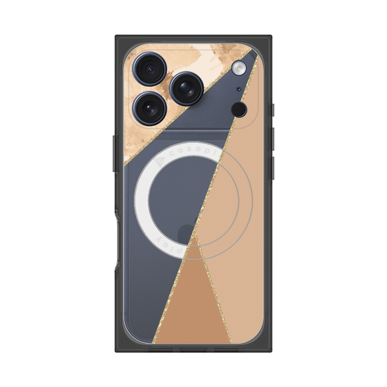 プレミアムスクエアケース with MagSafe［ マーブルトライアングルパレット - Beige ］