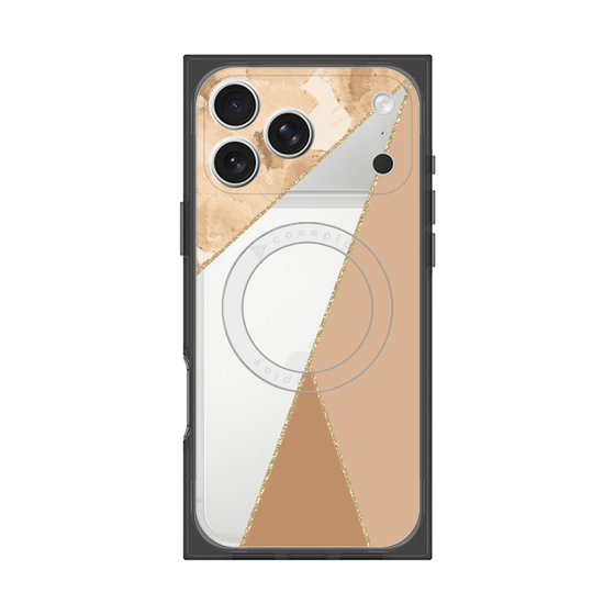 プレミアムスクエアケース with MagSafe［ マーブルトライアングルパレット - Beige ］
