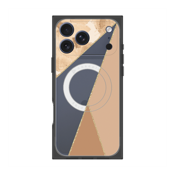 プレミアムスクエアケース with MagSafe［ マーブルトライアングルパレット - Beige ］