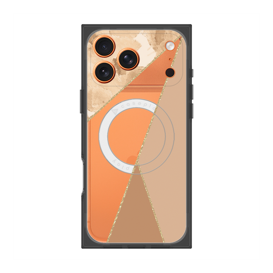 プレミアムスクエアケース with MagSafe［ マーブルトライアングルパレット - Beige ］