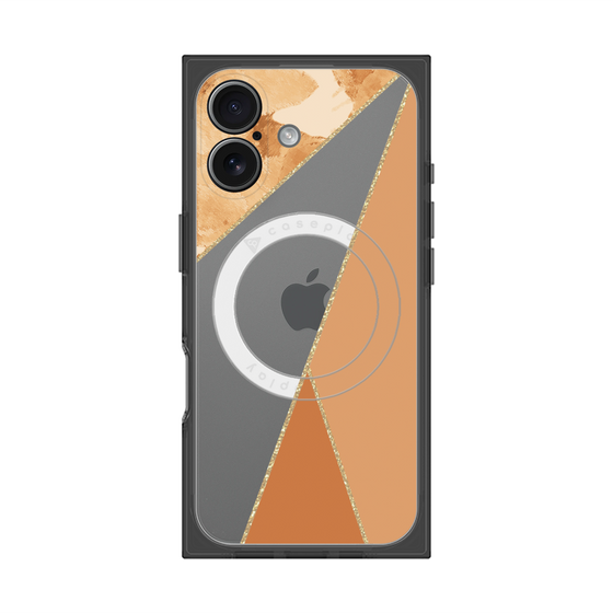 プレミアムスクエアケース with MagSafe［ マーブルトライアングルパレット - Orange ］