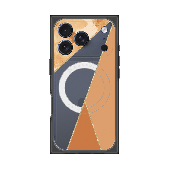 プレミアムスクエアケース with MagSafe［ マーブルトライアングルパレット - Orange ］