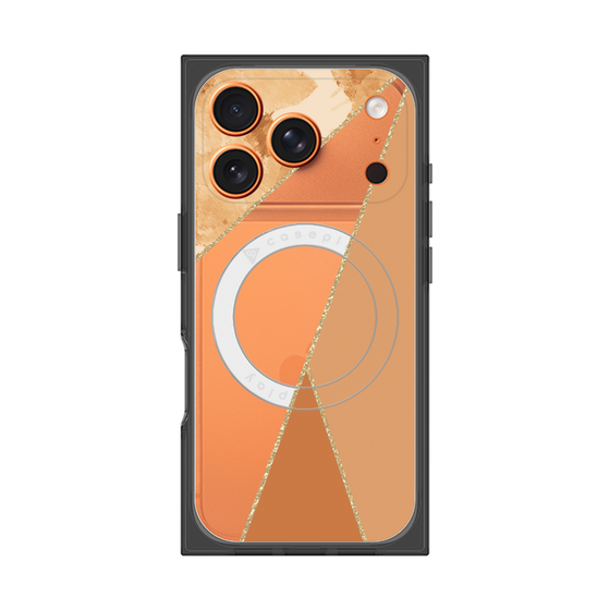 プレミアムスクエアケース with MagSafe［ マーブルトライアングルパレット - Orange ］