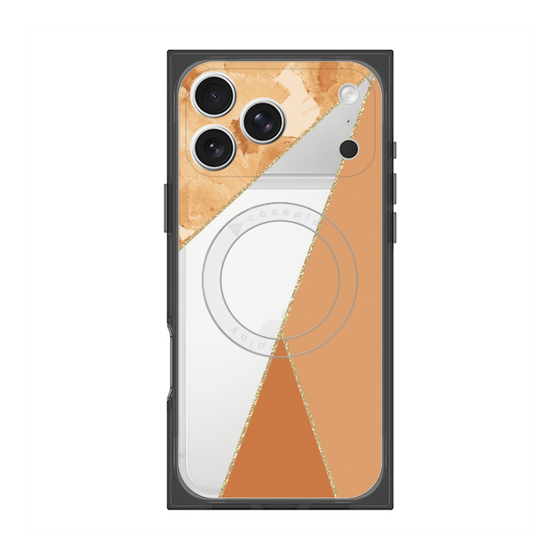 プレミアムスクエアケース with MagSafe［ マーブルトライアングルパレット - Orange ］