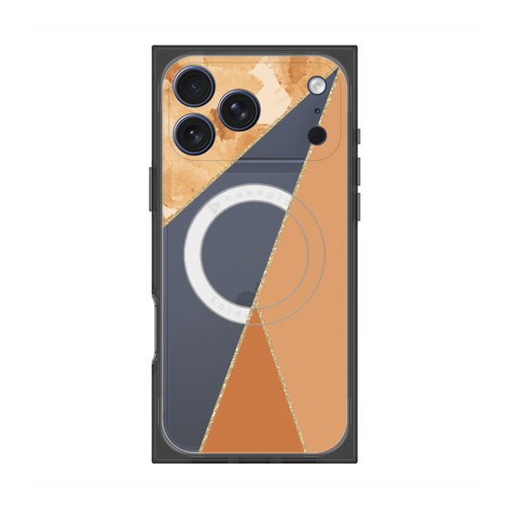 プレミアムスクエアケース with MagSafe［ マーブルトライアングルパレット - Orange ］