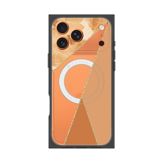 プレミアムスクエアケース with MagSafe［ マーブルトライアングルパレット - Orange ］