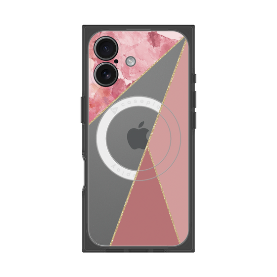 プレミアムスクエアケース with MagSafe［ マーブルトライアングルパレット - Pink ］