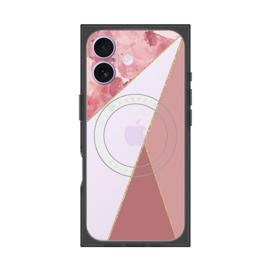 プレミアムスクエアケース with MagSafe［ マーブルトライアングルパレット - Pink ］