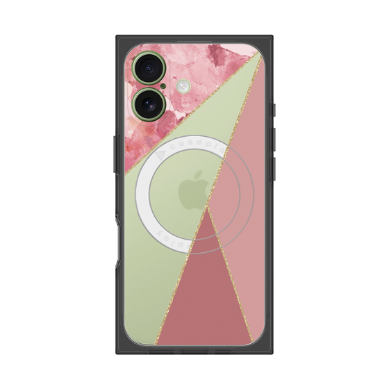 プレミアムスクエアケース with MagSafe［ マーブルトライアングルパレット - Pink ］