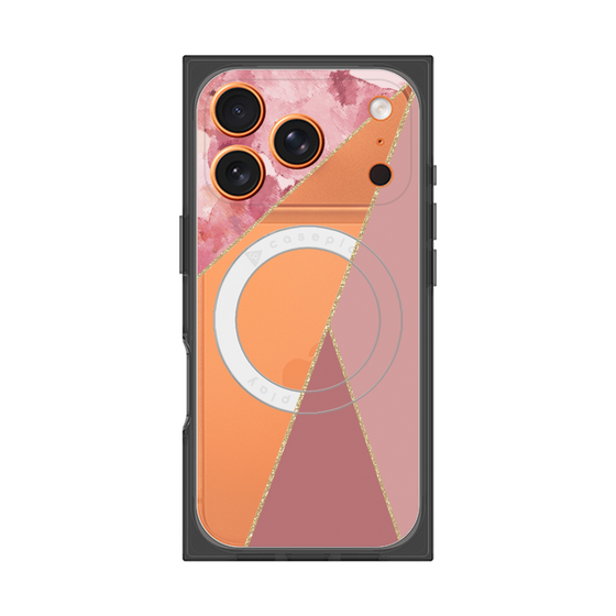 プレミアムスクエアケース with MagSafe［ マーブルトライアングルパレット - Pink ］