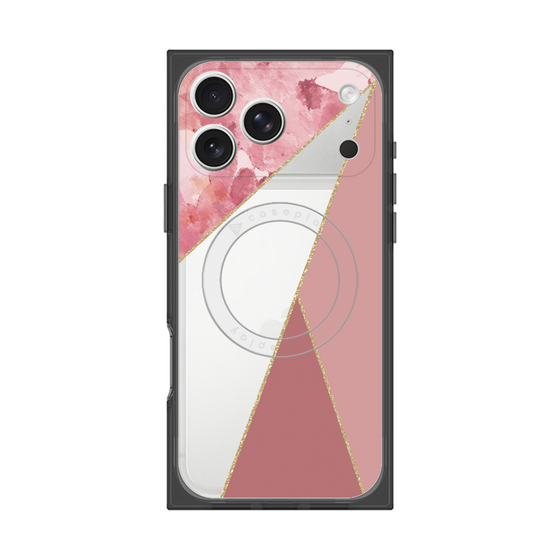 プレミアムスクエアケース with MagSafe［ マーブルトライアングルパレット - Pink ］