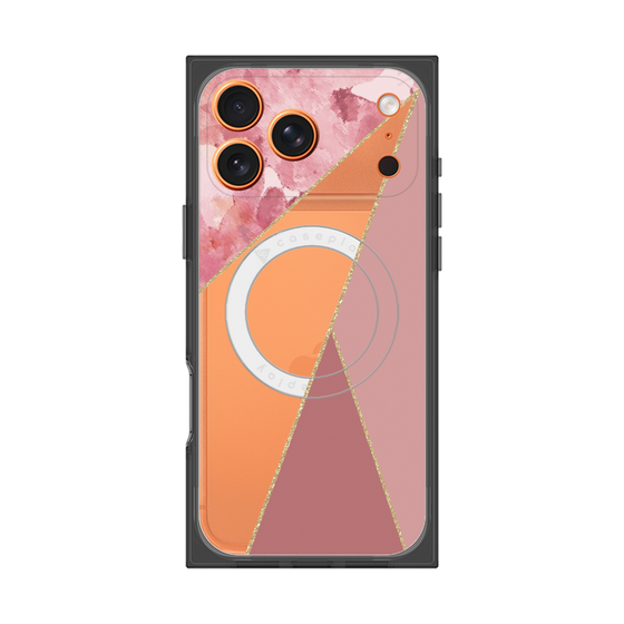 プレミアムスクエアケース with MagSafe［ マーブルトライアングルパレット - Pink ］