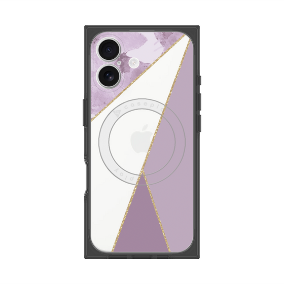 プレミアムスクエアケース with MagSafe［ マーブルトライアングルパレット - Purple ］