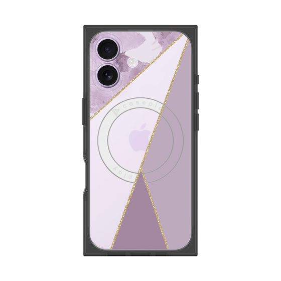 プレミアムスクエアケース with MagSafe［ マーブルトライアングルパレット - Purple ］