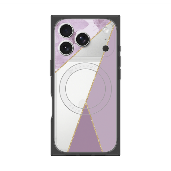 プレミアムスクエアケース with MagSafe［ マーブルトライアングルパレット - Purple ］