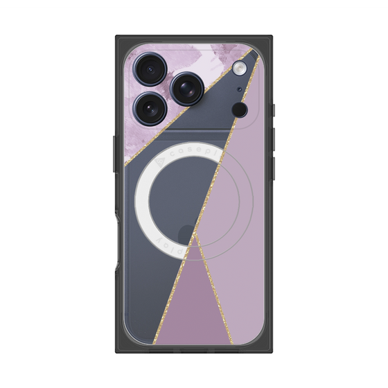 プレミアムスクエアケース with MagSafe［ マーブルトライアングルパレット - Purple ］
