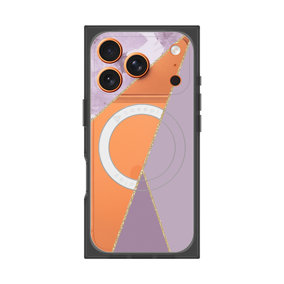 プレミアムスクエアケース with MagSafe［ マーブルトライアングルパレット - Purple ］