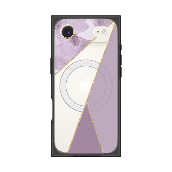 プレミアムスクエアケース with MagSafe［ マーブルトライアングルパレット - Purple ］