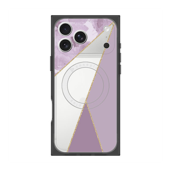 プレミアムスクエアケース with MagSafe［ マーブルトライアングルパレット - Purple ］
