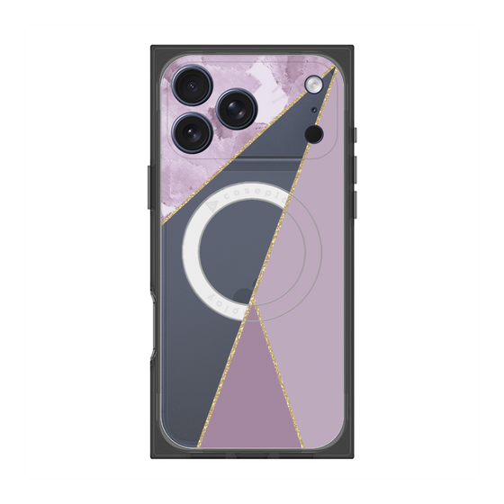 プレミアムスクエアケース with MagSafe［ マーブルトライアングルパレット - Purple ］