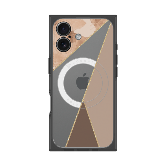 プレミアムスクエアケース with MagSafe［ マーブルトライアングルパレット - Brown ］