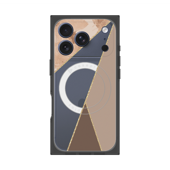 プレミアムスクエアケース with MagSafe［ マーブルトライアングルパレット - Brown ］