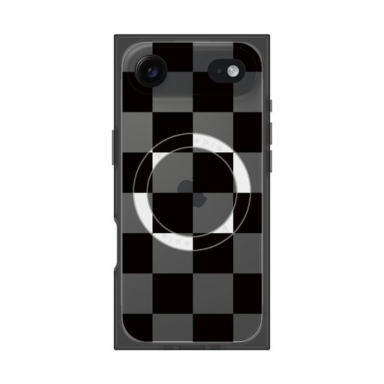 プレミアムスクエアケース with MagSafe［ 市松模様 - Black ］