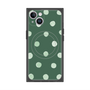 プレミアムスクエアケース with MagSafe［ 水彩ドット・レトロカラー - Green ］