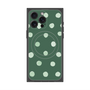 プレミアムスクエアケース with MagSafe［ 水彩ドット・レトロカラー - Green ］
