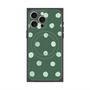 プレミアムスクエアケース with MagSafe［ 水彩ドット・レトロカラー - Green ］
