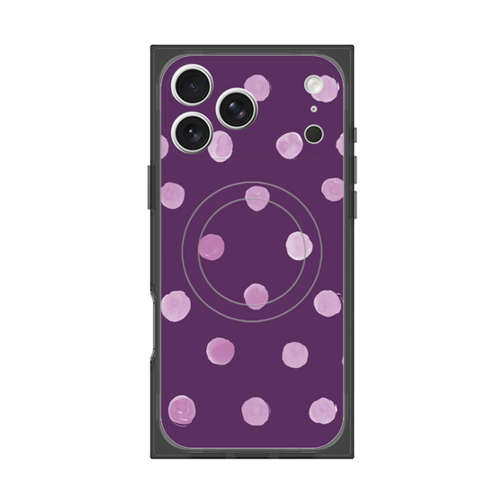 プレミアムスクエアケース with MagSafe［ 水彩ドット・レトロカラー - Purple ］
