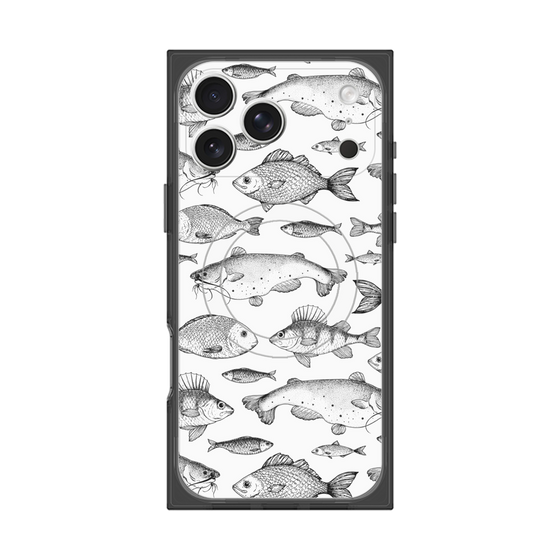 プレミアムスクエアケース with MagSafe［ Coexist No.3 - White ］