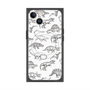 プレミアムスクエアケース with MagSafe［ Dinosaurs No.2 - White ］