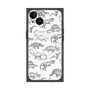 プレミアムスクエアケース with MagSafe［ Dinosaurs No.2 - White ］