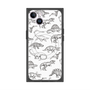 プレミアムスクエアケース with MagSafe［ Dinosaurs No.2 - White ］