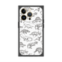 プレミアムスクエアケース with MagSafe［ Dinosaurs No.2 - White ］