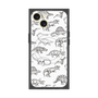 プレミアムスクエアケース with MagSafe［ Dinosaurs No.2 - White ］