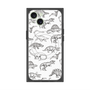 プレミアムスクエアケース with MagSafe［ Dinosaurs No.2 - White ］
