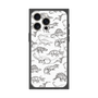 プレミアムスクエアケース with MagSafe［ Dinosaurs No.2 - White ］