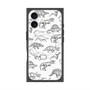 プレミアムスクエアケース with MagSafe［ Dinosaurs No.2 - White ］