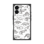 プレミアムスクエアケース with MagSafe［ Dinosaurs No.2 - White ］