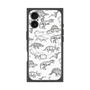 プレミアムスクエアケース with MagSafe［ Dinosaurs No.2 - White ］