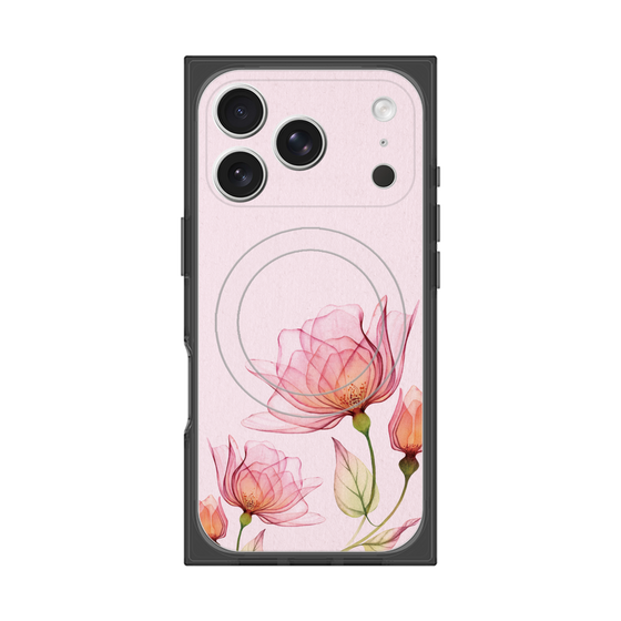 プレミアムスクエアケース with MagSafe［ Natural Flower - Pink ］