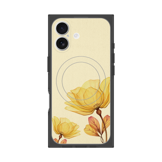 プレミアムスクエアケース with MagSafe［ Natural Flower - Yellow ］