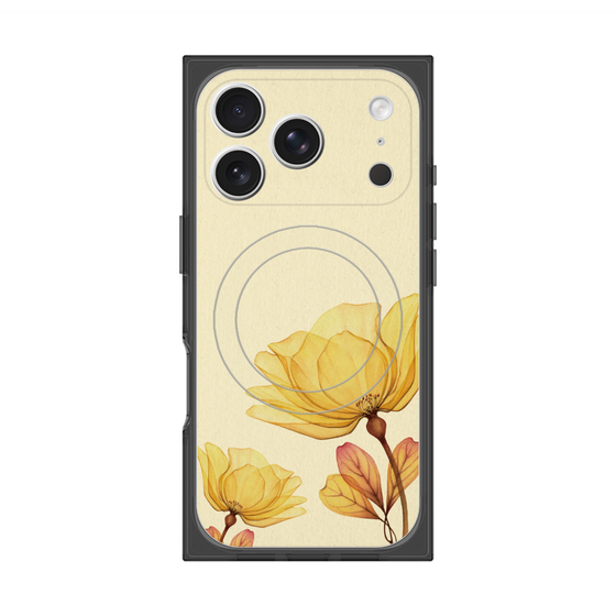 プレミアムスクエアケース with MagSafe［ Natural Flower - Yellow ］