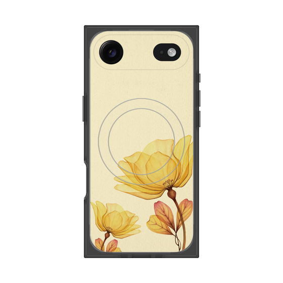 プレミアムスクエアケース with MagSafe［ Natural Flower - Yellow ］