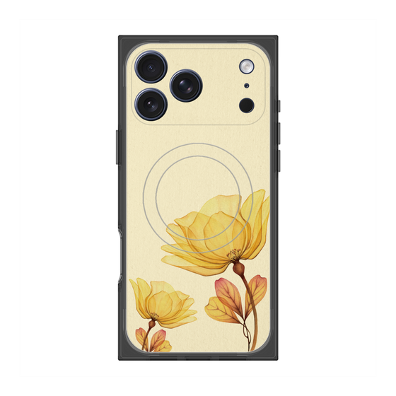 プレミアムスクエアケース with MagSafe［ Natural Flower - Yellow ］