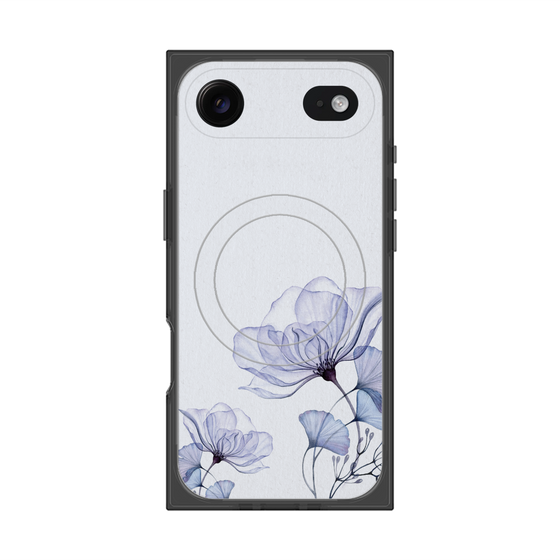 プレミアムスクエアケース with MagSafe［ Natural Flower - blue ］