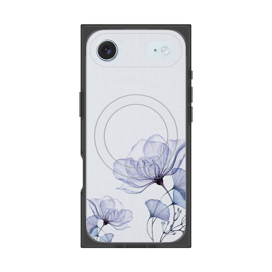 プレミアムスクエアケース with MagSafe［ Natural Flower - blue ］