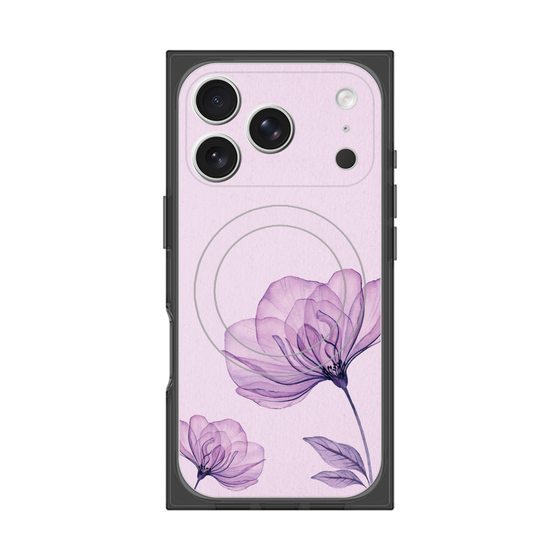 プレミアムスクエアケース with MagSafe［ Natural Flower - Purple ］